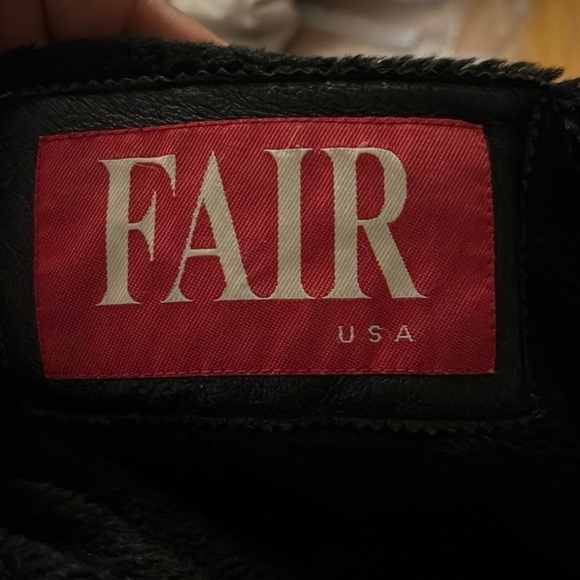 Fair Mens Jacket Coat Black Pockets Mock Neck Buckle Zipper Lined Leather - Picture 8 of 12